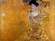 Gustav Klimt, Portrait of Adele Bloch-Bauer I, 1907. Oil, silver, and gold on canvas, 138 cm x 138 cm (54 in x 54 in), Neue Galerie, New York City, New York.
