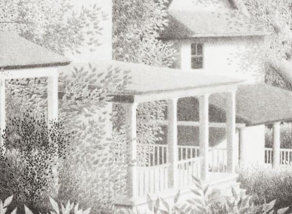 Green porches, Proof 3, 1988, Lithograph, 11.25 x 14.75