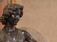 Andrea del Verrocchio, Detail of David with the head of Goliath, c. 1466 - 69. Bronze. Bargello National Museum.