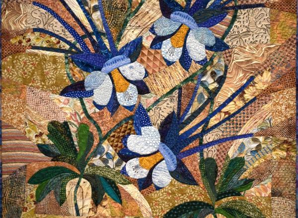 Yadi Flannery, Mountain Columbine, quilt art, 52”x 50”, circa 2005.